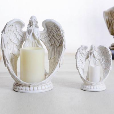 China Weddings wholesale candle holder for resin home white corner decor electric led ceramic candle holder for sale