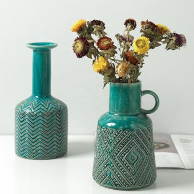 China 2021 Modern Hot Bohemian Creative Pottery Flower Home Decor Home Style Ceramic Vase for sale