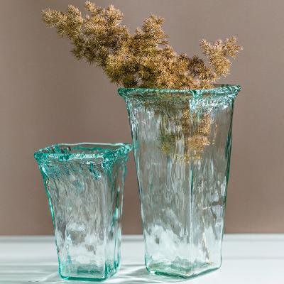 China Eco-friendly High Quality Glass Flower Vase Check Flower Vase Glass Vase For Flowers for sale