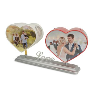 China Double Rotating Gift Creative Heart Photo Plastic Rotating Frame for sale