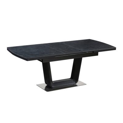 China Modern design cheap home furniture wholesale home furniture black extension dining table designs for sale