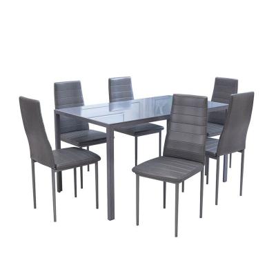 China Modern Cheap Modern Glass Furniture Set KD Restaurant Dining Chair Dining Table And Chairs Chairs Set Modern for sale