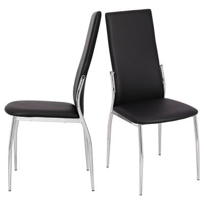 China KD Modern Black Wire Dining Chair Luxury Home Furniture Leather Chair for sale