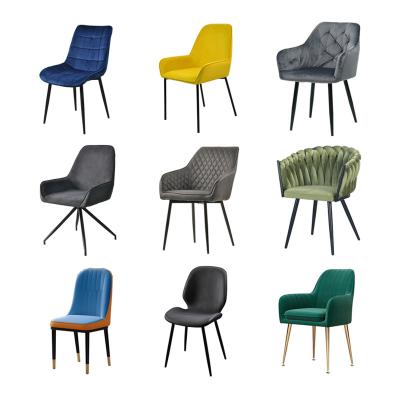 China Factory Wholesale Modern Luxury Custom Cooling Metal Velvet Home Furniture Fabric Dining Chair for sale