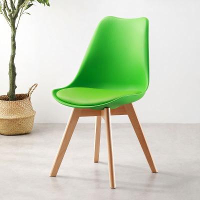 China Wholesale High Quality Spain Design Furniture Modern Design Colorful Household Tulip Dining Modern Chairs With Wooden Legs for sale