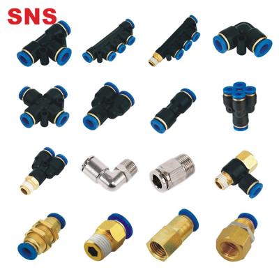 China Hotels PC Brass Pneumatic One Touch Copper External Threaded Straight Male Tube Fittings for sale