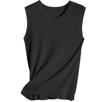 China Knitwear Factory Custom High Quality Summer Slim Knitted Vest Women's Breathable Sleeveless Sweater for sale