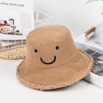 China Fashion Thick Corduroy Bucket Hat \Comfortable Funny Winter \Durable Free Sample Para de pescador de gorro invierno RTS expression for sale