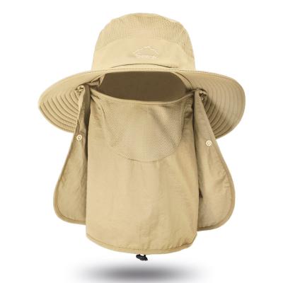 China 360 Degree Wide Outdoor Sun Block Waterproof Folding Brim Mosquito Repellent Bucket Hat Luxury Fishing Dustproof Hat For Adult for sale