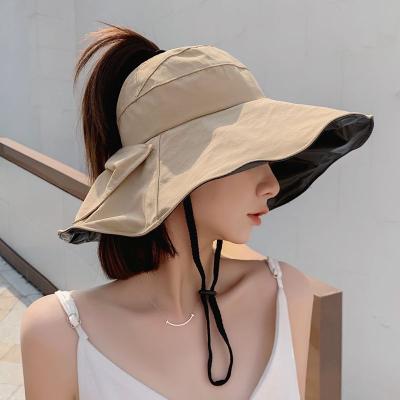 China Fashion\2021 High Quality Comfortable\durable Sombreros De Pescadores Sun Visor Ponytail Hat OEM/ODM Low MOQ For Women Beach Oversized Hat for sale