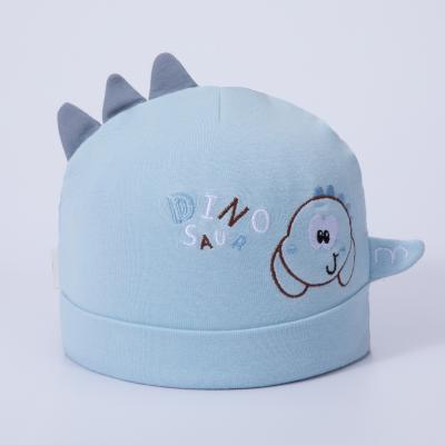 China 2021 Eco-Friendly Hood Comfortable Shower Kids OEM/ODM 3-6 Years Wholesale Infant Beanie Dino Saur Embroidered Beanie Hats Custom Logo for sale