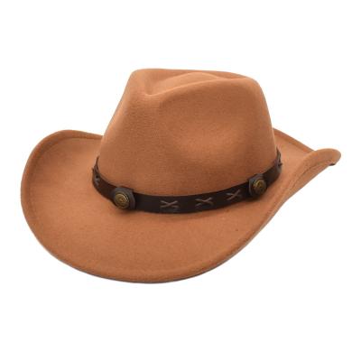 China Wholesale Comfy Durable Porcelain Vaquero Sombrero Bucker Stetson Cowboy Hats Bulk Paja Western Chenille Felted Hats For Men for sale