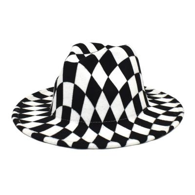 China Fashion\comfortable high quality hats\goods 2022 ancha nose wing felt hat sombreros OEM/ODM new grid felt hat fidora hats for men and women for sale