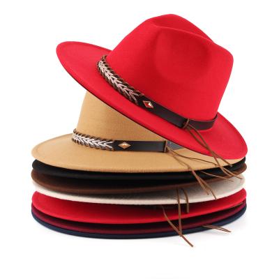 China Plush Joyi Hat Sombreros Felted Hat Piel OEM/ODM Flexible Big Drop Felt Hat Soft Hats With Belt for sale