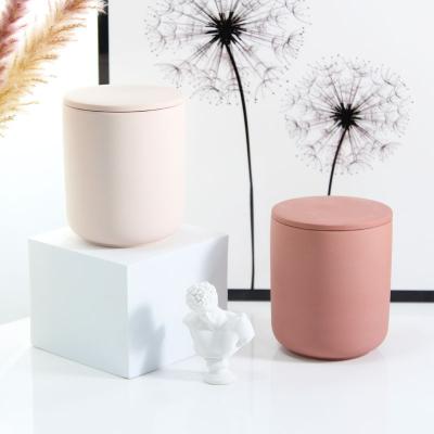 China Home Decoration Direct Factory Customized Ceramic Candle Holders Different Color Ceramic Candle Jars For Home Decoration for sale