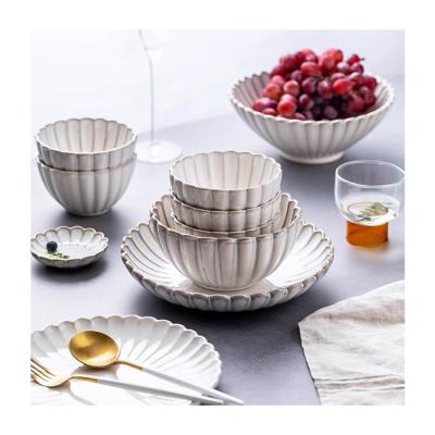 China Factory direct supply viable white ceramic glaze ceramic dish hot selling white dinner bow dish for home and hotel use for sale