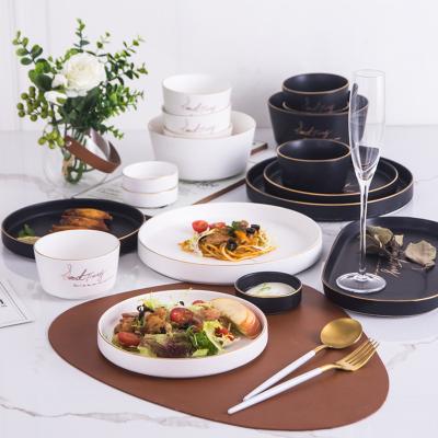 China Black and White Disposable Matt Under Glazed Kitchenware Newly Designed Soup 4.5 Inch and 7 Inch Serving Bowls Ceramic Set for sale