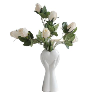 China Nordic simple high quality modern home decor flower artistic line ceramic vase vase for home decor for sale