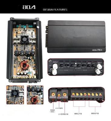 China 80W 4 channels classAB car amplifier-80.4AB for sale