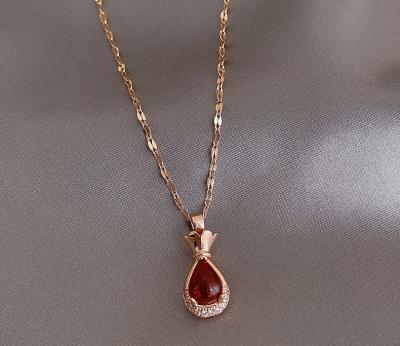 China INS Red Purse Pendant Necklace BOHEMIA Bring Fortune Pendant For Women Necklace for sale