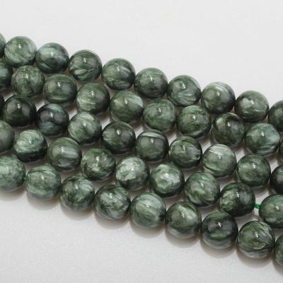 China Seraphinite Natural Stone Loose Gemstone Beads DIY Accessories For Jewelry Bracelet Necklace Making 4mm for sale