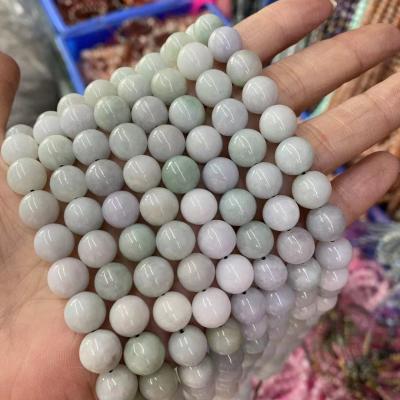 China Natural Brilliant Genuine Burma Jade Loose Gemstone Jadeite Beads Strands For Jewelry Making 4mm for sale