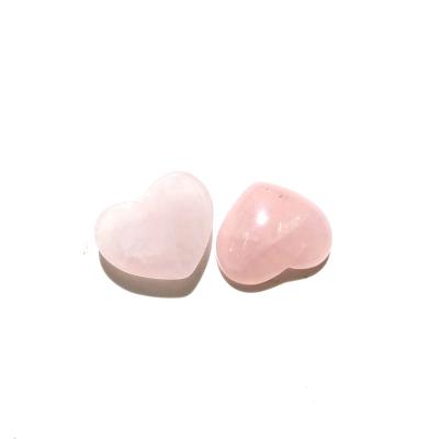 China The Cabochon Flatback of Crystal Rose Quartz Heart Shaped Gemstone Bead for Ring Pendant Necklace Jewelry Making for sale