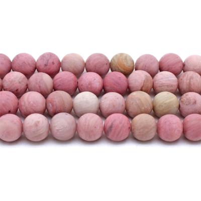 China Natural Matte Rhodonite Stone Beads For Bracelet Necklace Jewelry Making 4mm for sale