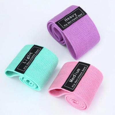 China High elastic force Custom Logo Print 3 Cotton Fabric Hip Booty bands Set fitness fabric resistance Bands for sale