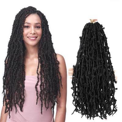 China Japan KANEKALO Fiber 24 Inch Butterfly Locs Pre Looped Distressed Crochet Braid Hair Extensions 12 Strands for sale