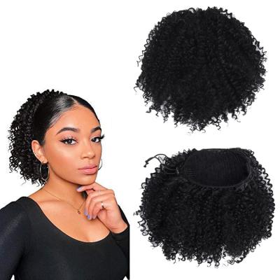 China Natural Afro Bun Natural Synthetic Fiber Synthetic Fiber Black Hair Women Curly Chignon Hair Extensions for sale