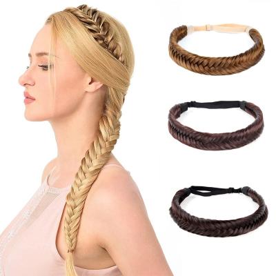 China Princess Hair Rayon Wig Braiding Hair Bands Fashion Twists Women Wig Straight Synthetic Braided Hair Band Elastic Braid Hair Band for sale