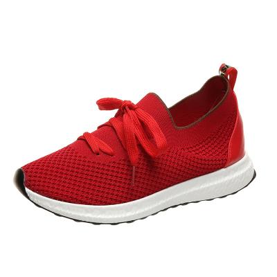 China 2022 new fashion trend flyknik casual flat bottom women's sports shoes large size sneakers mesh surface for sale