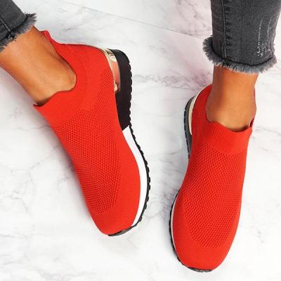 China 2022 summer new fashion trend flyknik large sportswear women's breathable shoes socks elastic fabric shoes for sale