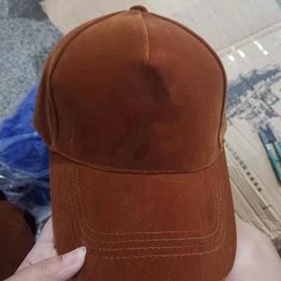 China Winter JOINT Gold Velvet Hats Custom Logo Lady Suede Bling Baseball Hat for sale