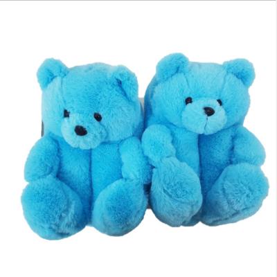 China Wholesale High Quality Cheap Fashion Trend Women's Cute Red Rainbow Cartoon Christmas Plush Teddy Bear Slippers for sale