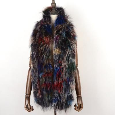 China Anti-wrinkle Real Fox Fur Knitted Scarf Women Fashion Style Winter Scarf Large Size Fur Neck Scarf for sale