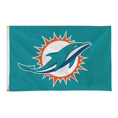 China Custom NFL Institutes Team Flags Factory Wholesale Healthcare Digital Printing 3x5ft 100% Polyester Fan Club Decoration Flag Miami Dolphins Flags for sale