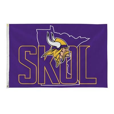 China High Quality 3x5ft Custom Made 3x5ft NFL Flag Super Bowl Football Teams 100% Polyester Health Care Institutes Minnesota Vikings Flags for sale