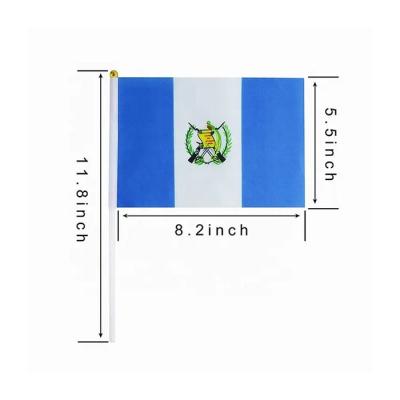 China Wholesale Custom Country Health Care Institutes Factory Silk Screen Printing 8x12inch Size Customized Hand Held Flag Of Guatemala for sale