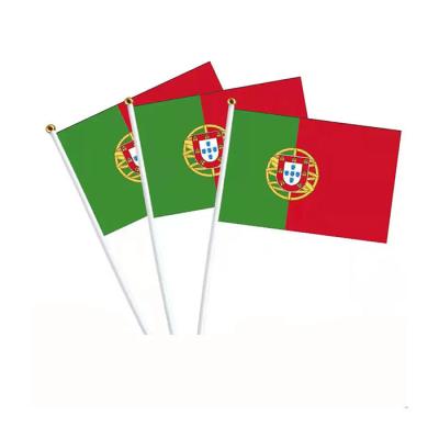 China Health Care Institutes Wholesale Digitally Printed 100% Polyester Hand Wave Parade Sports Events National Portugal Flag For Sports for sale