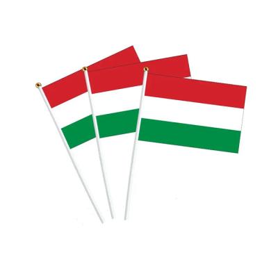 China Health Care Institutes Customized Magyarorszag Country Election Hungary Hand Flag Mini National Hungarian Waving Flag for sale