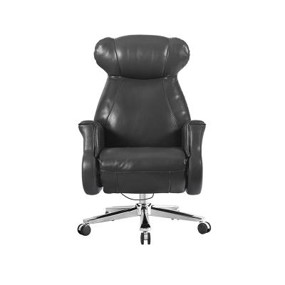 China Large Head Swivel Cushion Director's Office Adjustable Chair Director PU Leather Executive Office Chairs With Footstool for sale