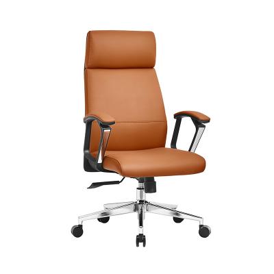 China (Size)Design Adjustable Modern Leather Office Swivel Office Executive Chair With Metal Frame Hotel Task Chair for sale