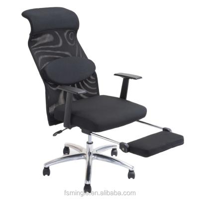 China Mesh Recliner Sleep Office Revolving Chair With Foldable Footrest for sale