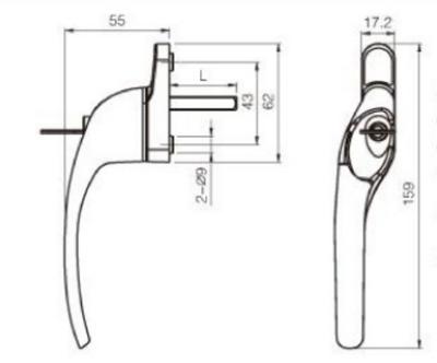 China Industrial Upvc Casement Window Multipoint Lockable Handle With Key for sale