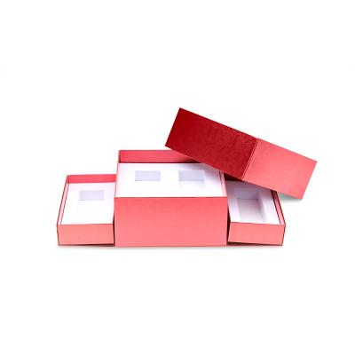 China Custom Recycled Materials Logo Printed Packaging Boxes Red Gift Box Factory Wholesale Eco Friendly Fancy Box Packaging for sale