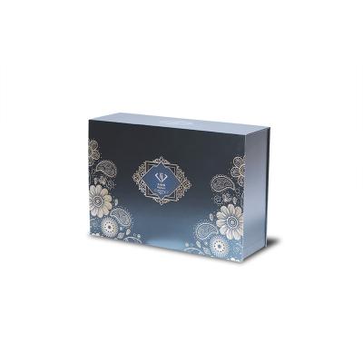 China Customized Design Recyclable Logo Printed Navy Blue Packaging Boxes Custom Eco Friendly Box Packaging Magnetic Rigid Paper Gift Box for sale