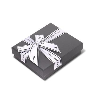 China Materials Customized Design Recycled Logo Printing Empty Fancy Packaging Boxes White Paper Butterfly Ribbon Black Gift Boxes for sale