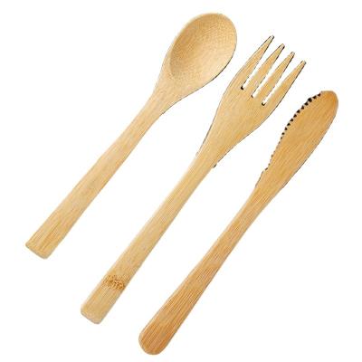 China Disposable Biodegradable Disposable Wooden Bamboo Cutlery Set Wooden Spoon Flatware Set Wooden Fork And Spoon for sale